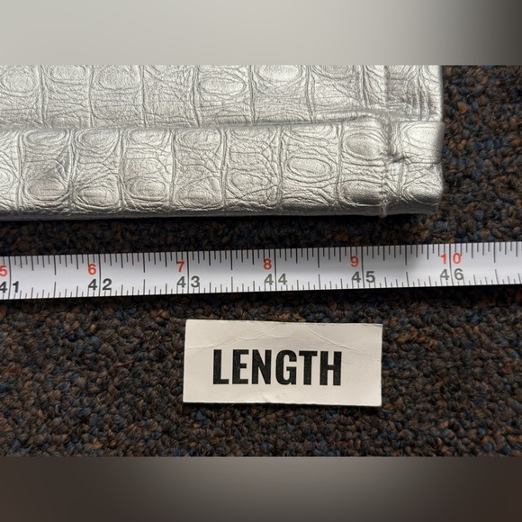 Naked Wardrobe Silver Crocodile Faux Leather Bootcut Pants Size Small - Picture 10 of 11